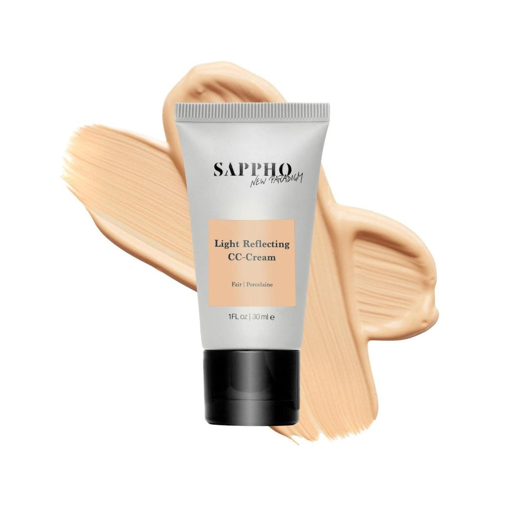 Sappho New Paradigm-C.C. Cream-Makeup-Organic_CC_Cream_Fair_With_Swatch_White_Background-The Detox Market | Fair