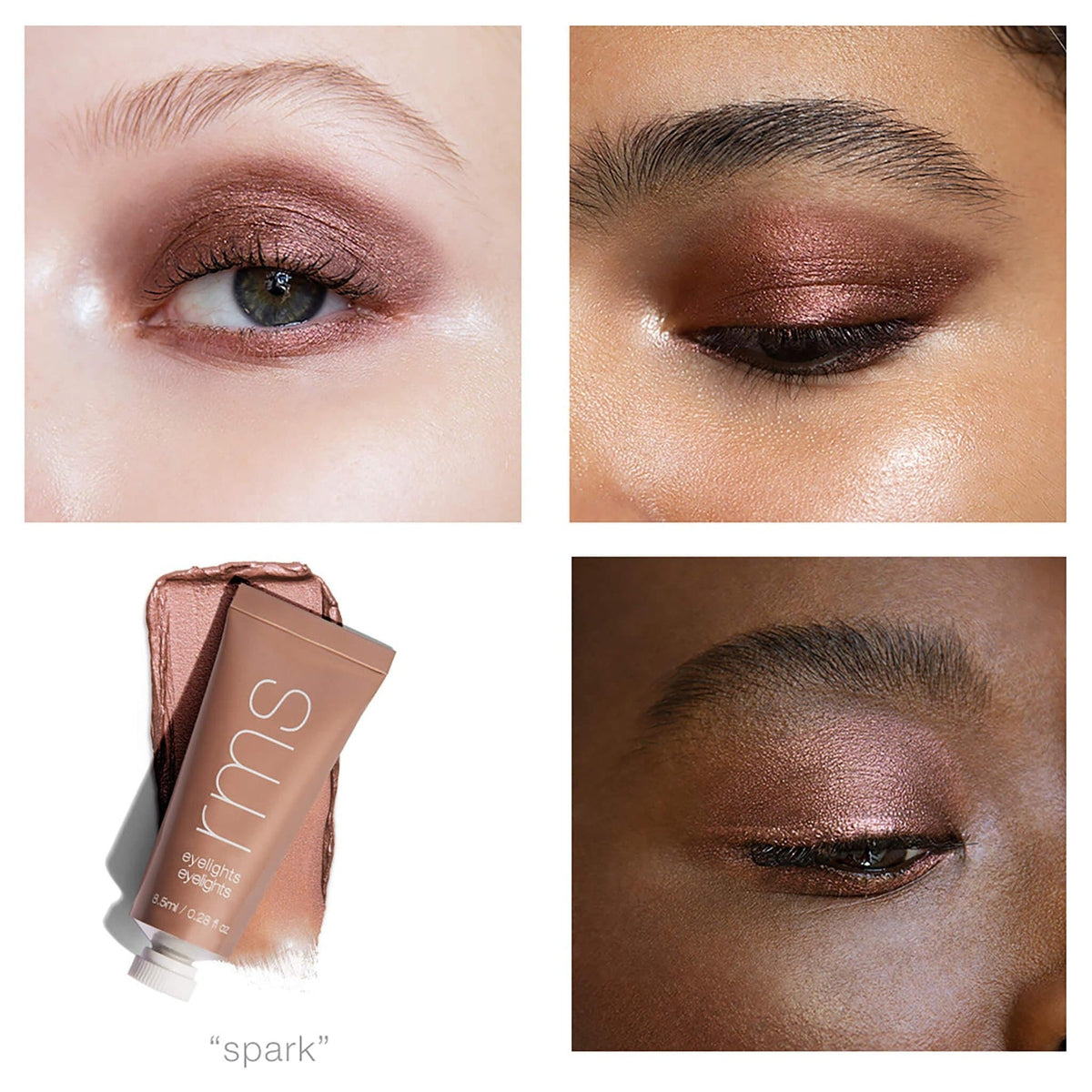 Eyelights Cream Eyeshadow - Makeup - RMS Beauty - RMS_EL2_EYELIGHTS_SPARK_816248025015_EYE_SWATCH - The Detox Market | Spark - Bronzed plum with a hint of violet