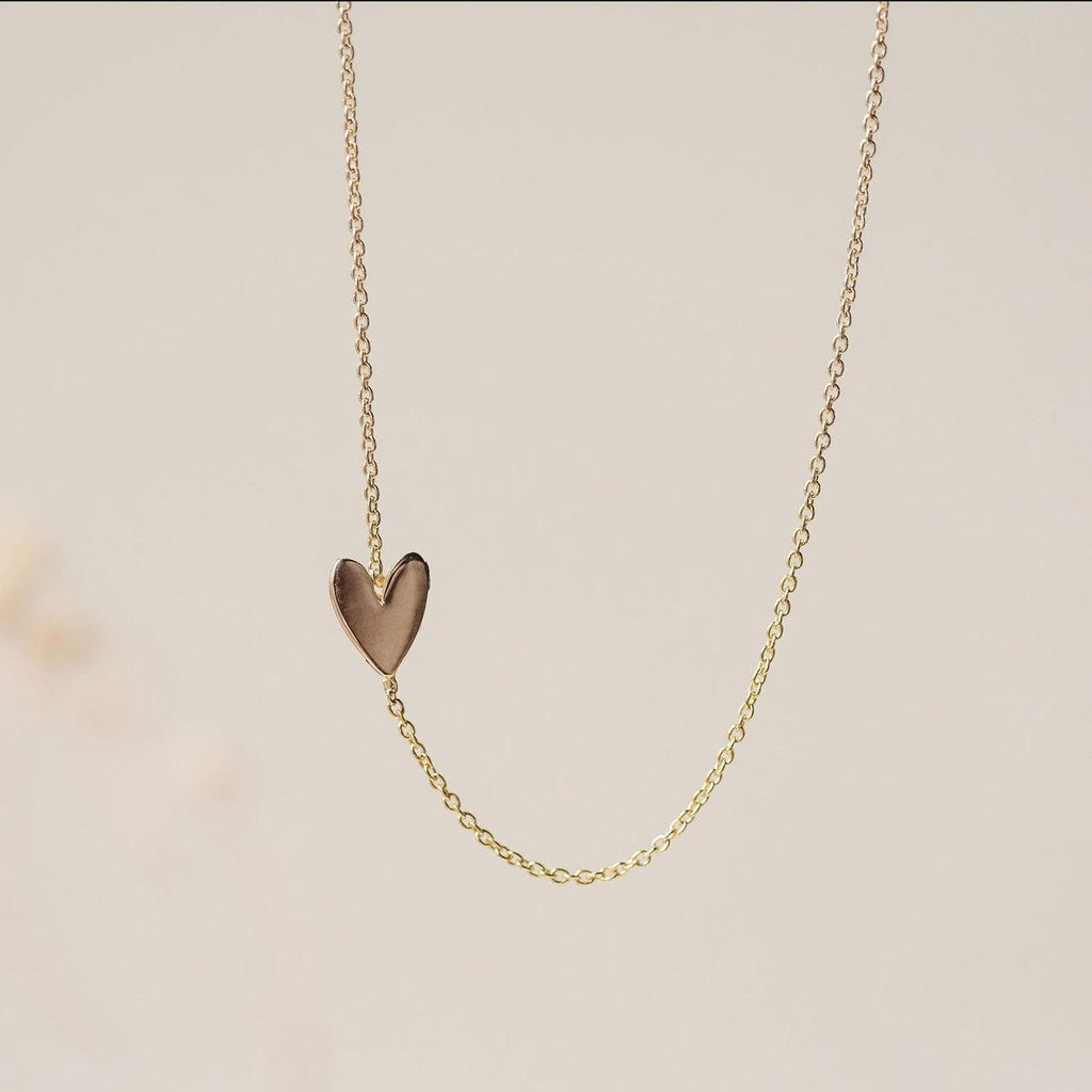 bluboho-Everyday Little Lovely Heart Necklace - 14k Yellow Gold-yellow gold
