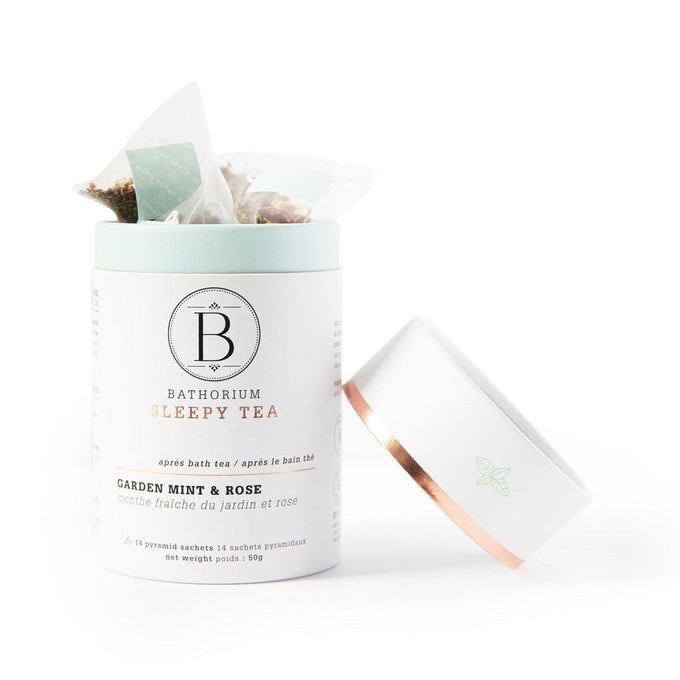 Bathorium-Après Bath Sleepy Time Pyramid Bagged Tea: Garden Mint & Rose---